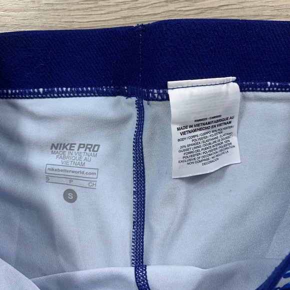 Nike Pro Cool Tracer Capri 3/4 Tights Deep Royal Blue/Game Royal/White - Picture 9 of 14